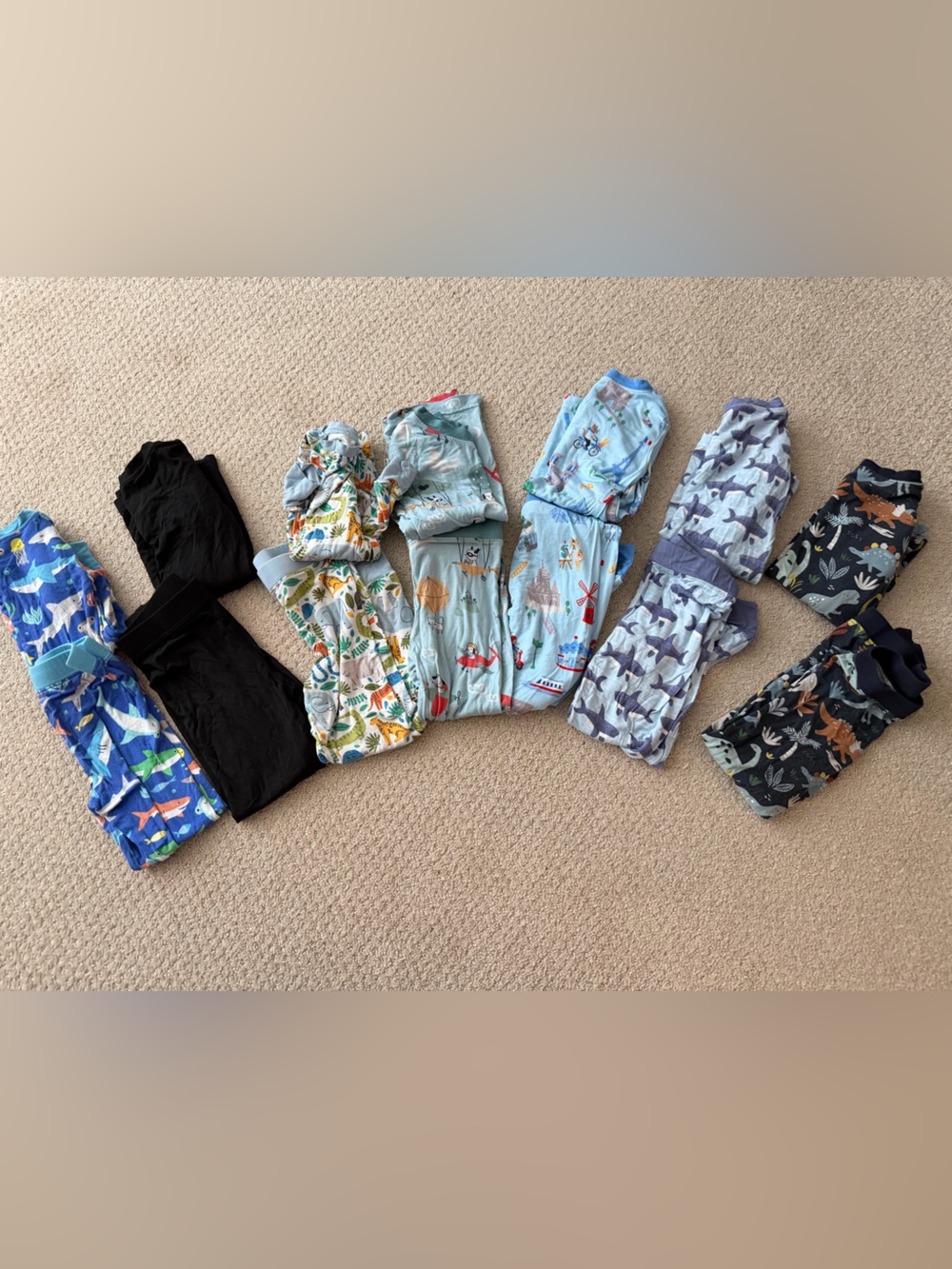 Little Sleepies Kids Pajama Sets - Blue, Black, Light Blue & Navy Prints